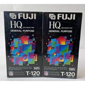 LOT of 2 NEW Sealed FUJI T-120 HQ 6 Hours High Quality Blank VHS Tape